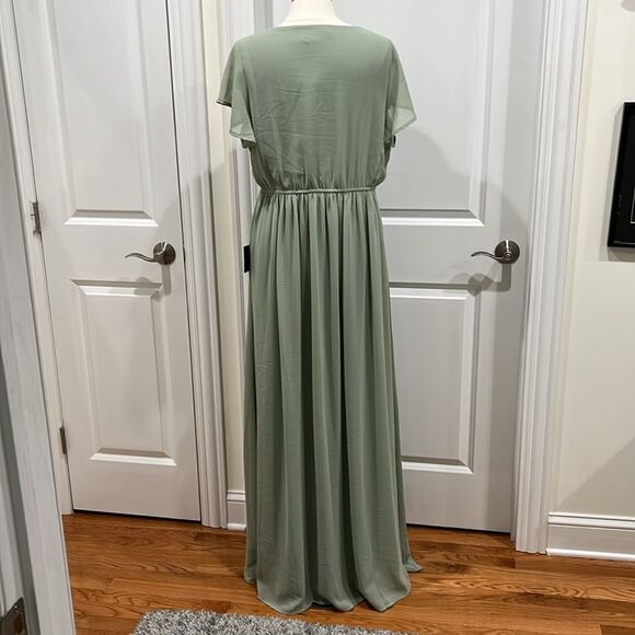 New! Lulus Lost in the Moment Sage Brush Maxi Dress Size XL NWT - Picture 6 of 14